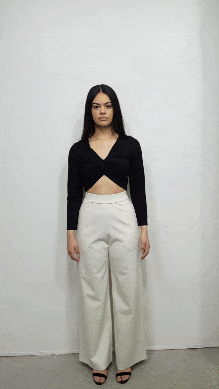 Twist Top Long Sleeve 2-in-1 in Black