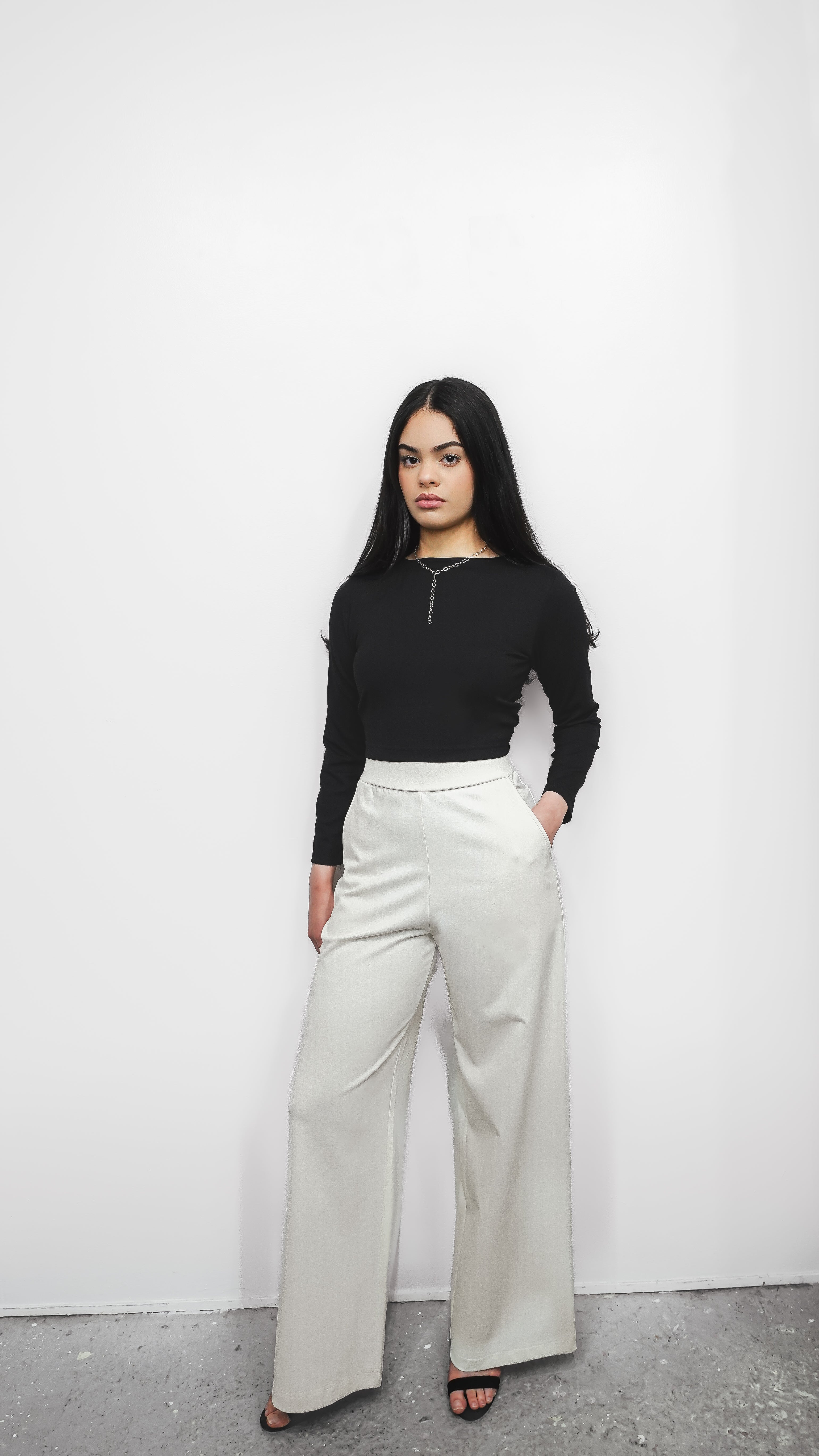 Twist Top Long Sleeve 2-in-1 in Black