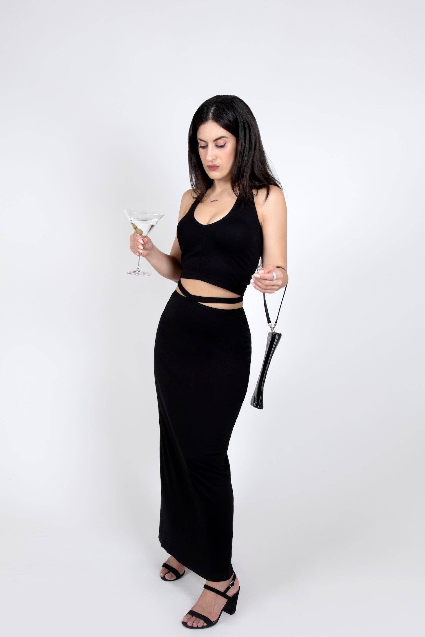 black cocktail party look