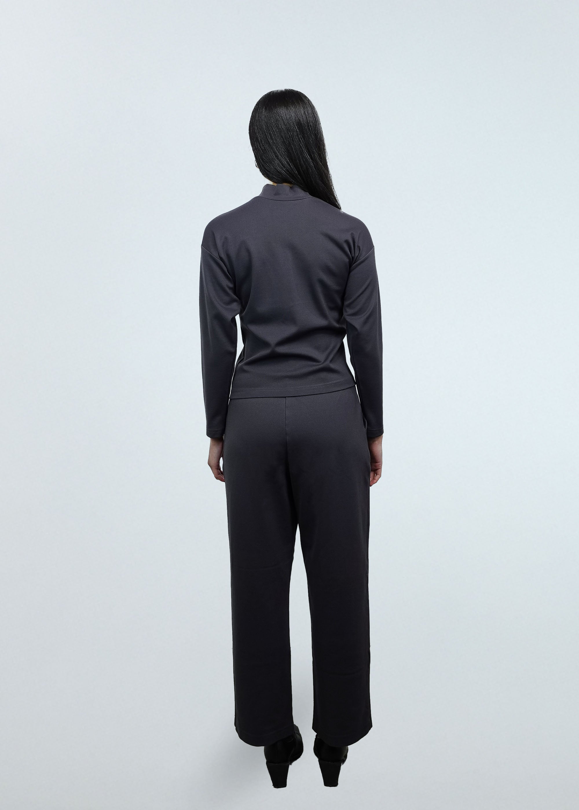 Egret Long Sleeve Top 2-in-1 in Pewter