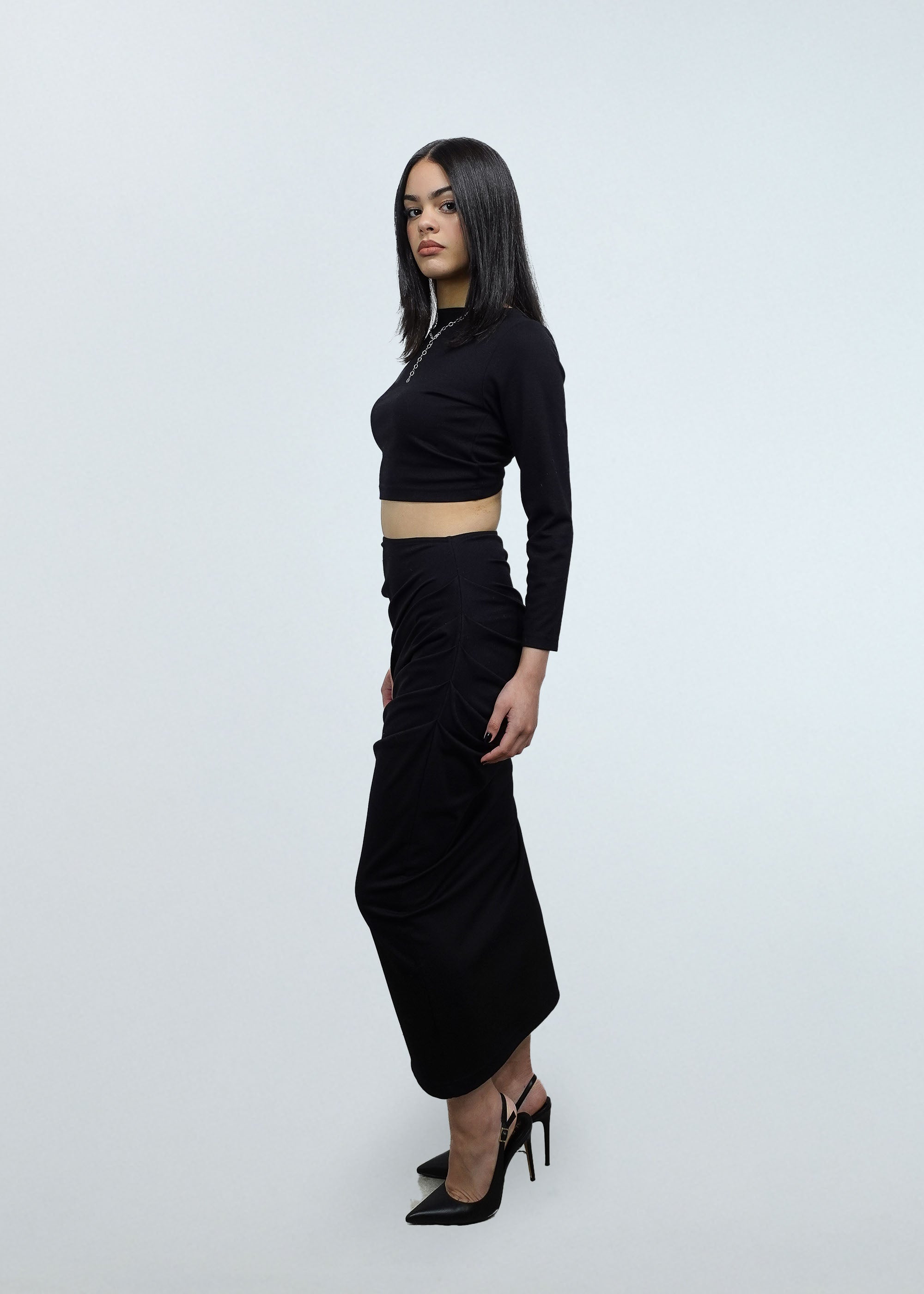 Twist Top Long Sleeve 2-in-1 in Black