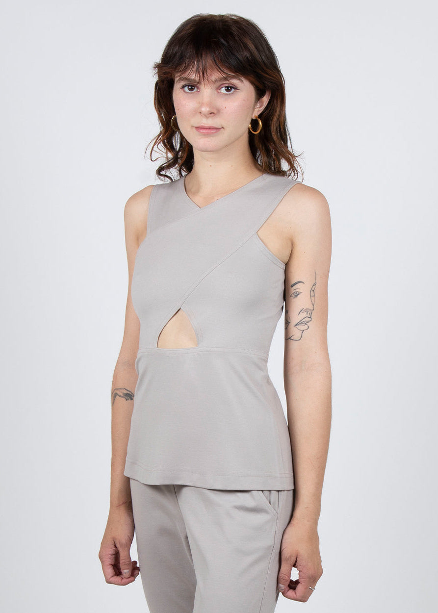 Bird of Paradise Top 2-in-1 in Taupe