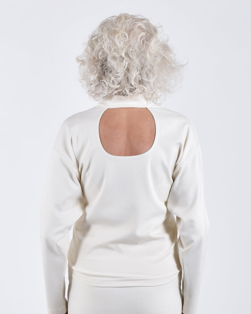 Egret Top Long Sleeve 2-in-1 in Cream - PARIDAEZ 