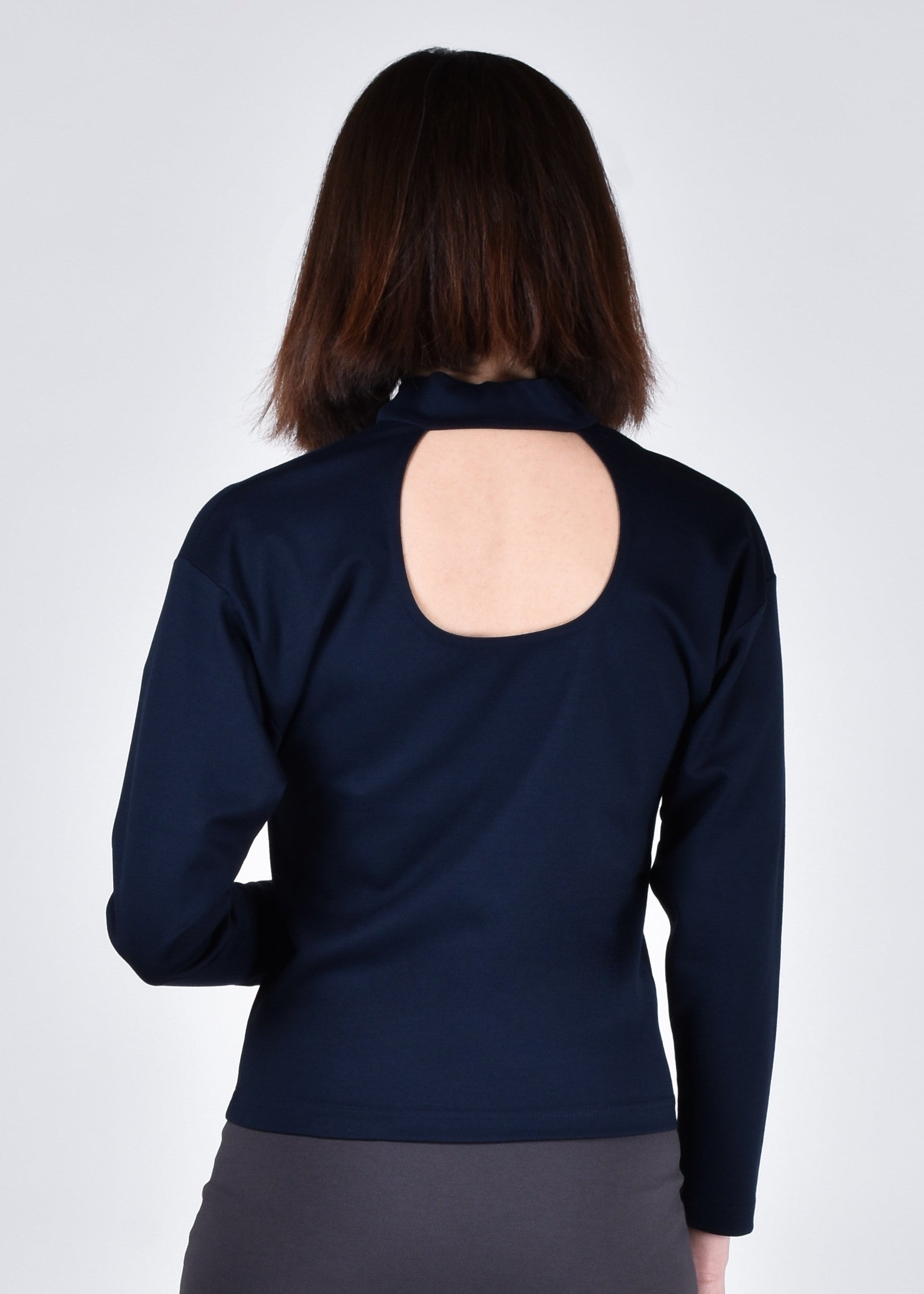 Egret Top Long Sleeve 2-in-1 in Navy - PARIDAEZ