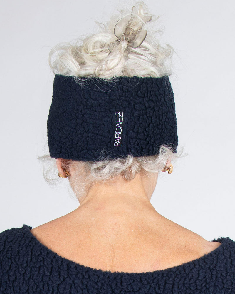 Polartec® Shearling Turban Headband in Navy