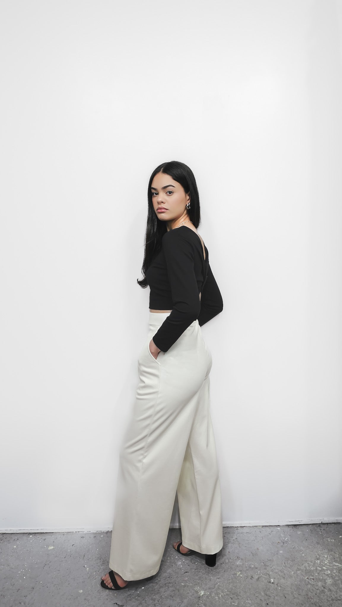 Twist Top Long Sleeve 2-in-1 in Black