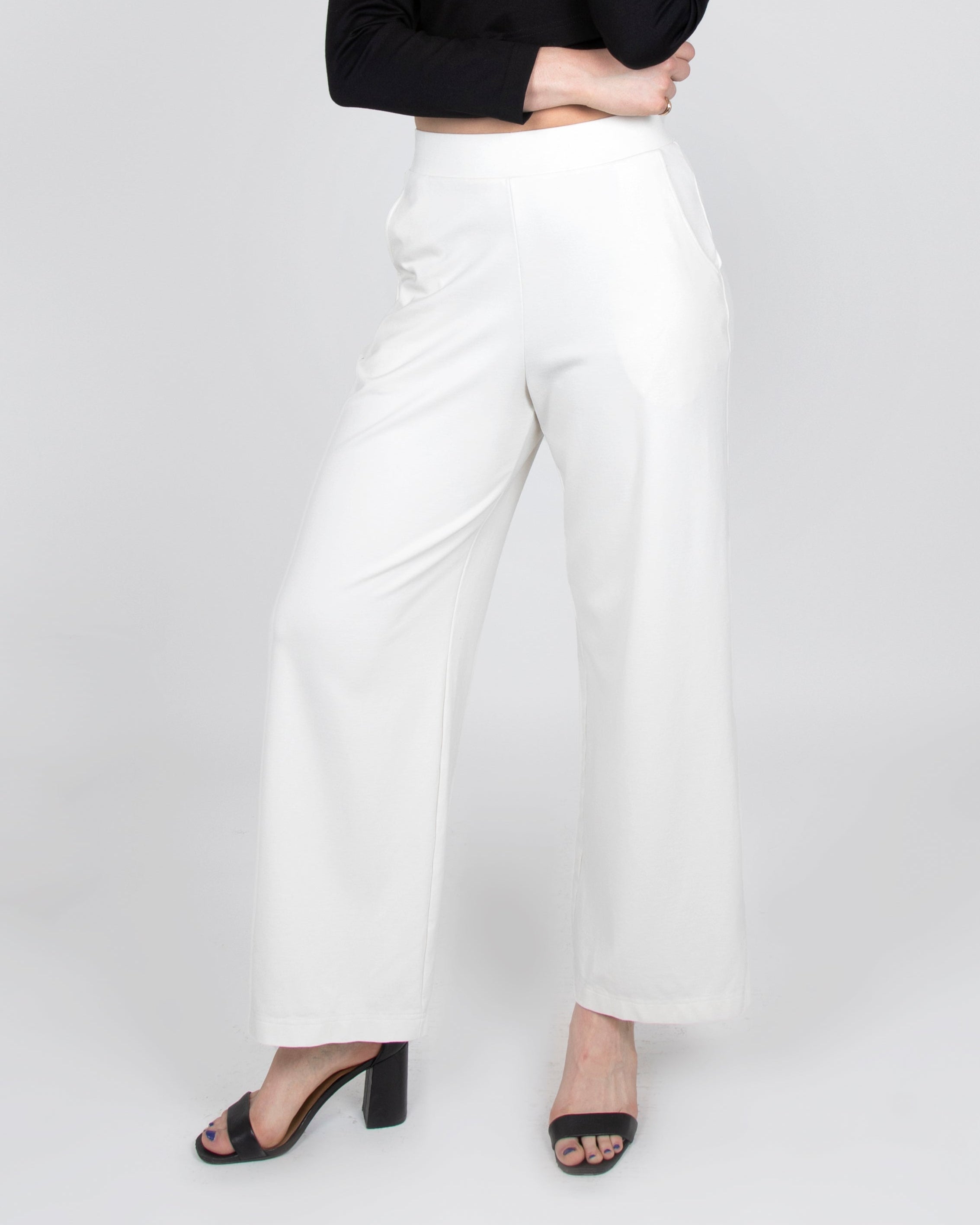 Cream Wide Leg Ponte Palazzo Pants | Bantam Pant – PARIDAEZ