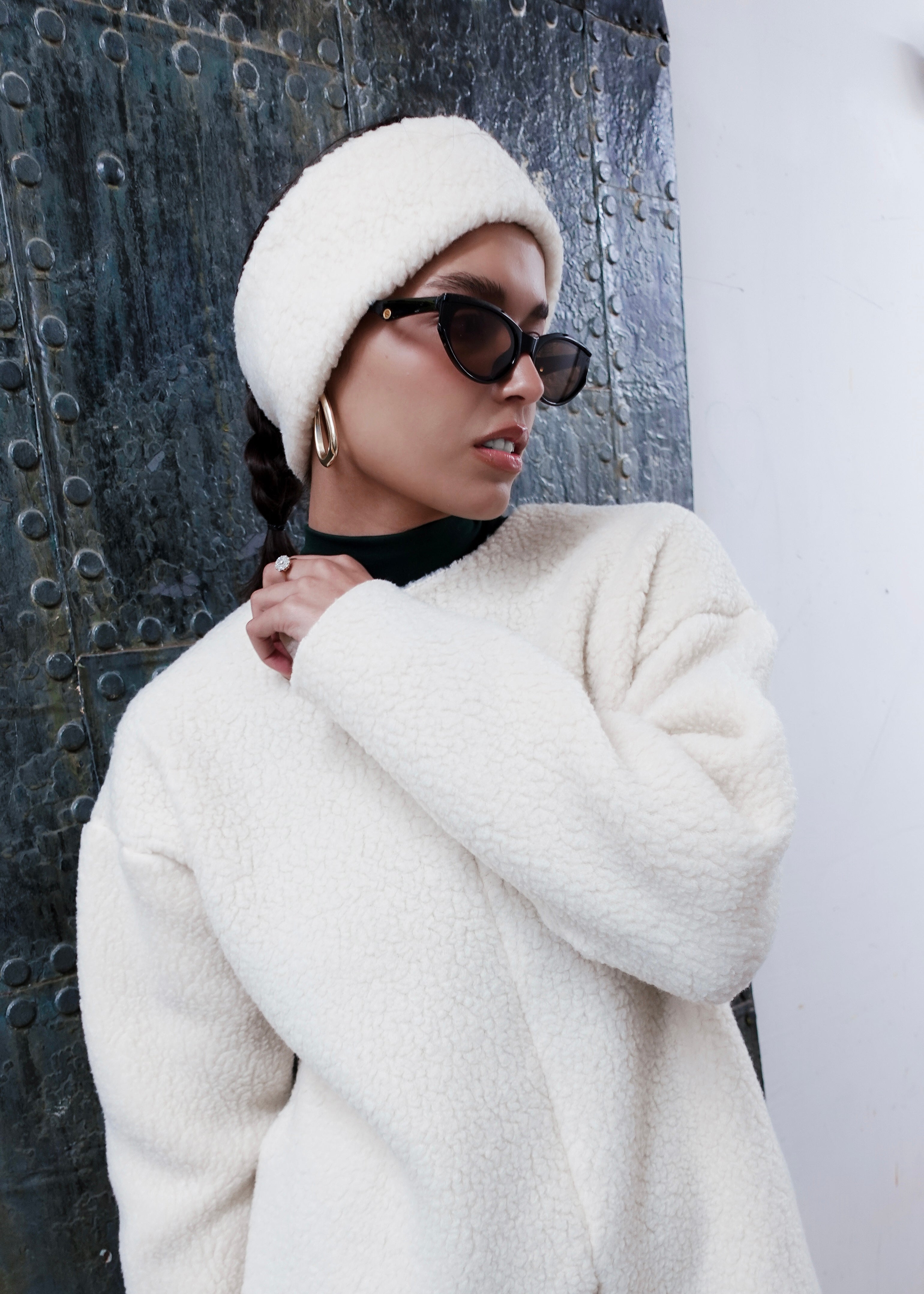 Polartec® Shearling Puffin Unisex Top 2-in-1 in Ivory