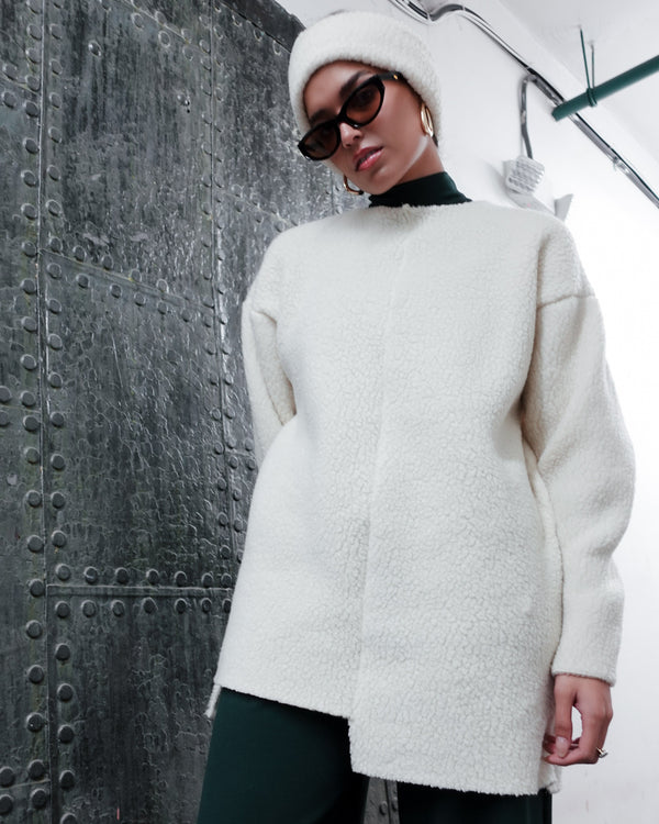 Polartec® Shearling Puffin Unisex Top 2-in-1 in Ivory