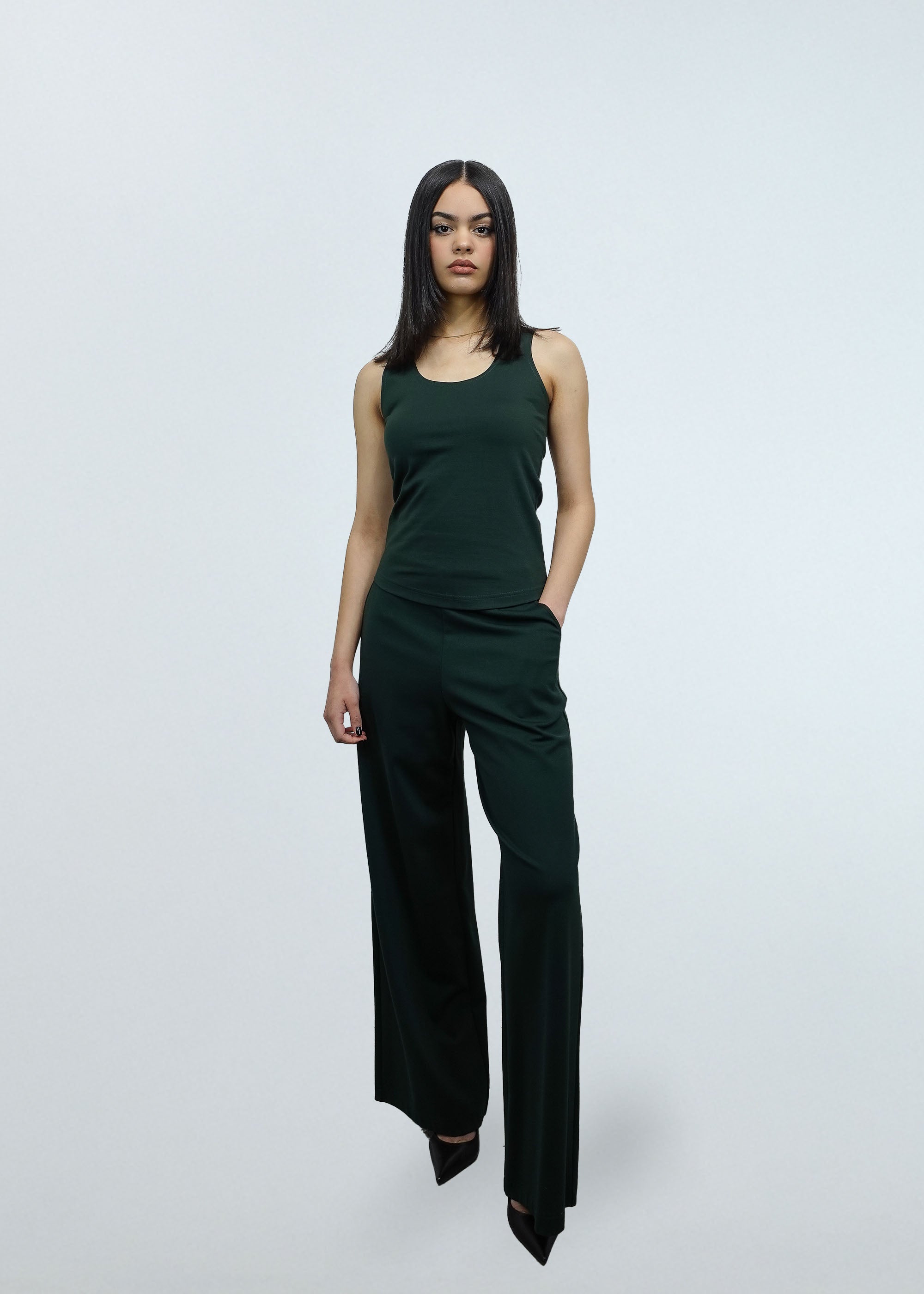 Forest Wide Leg Ponte Palazzo Pants | Bantam Pant