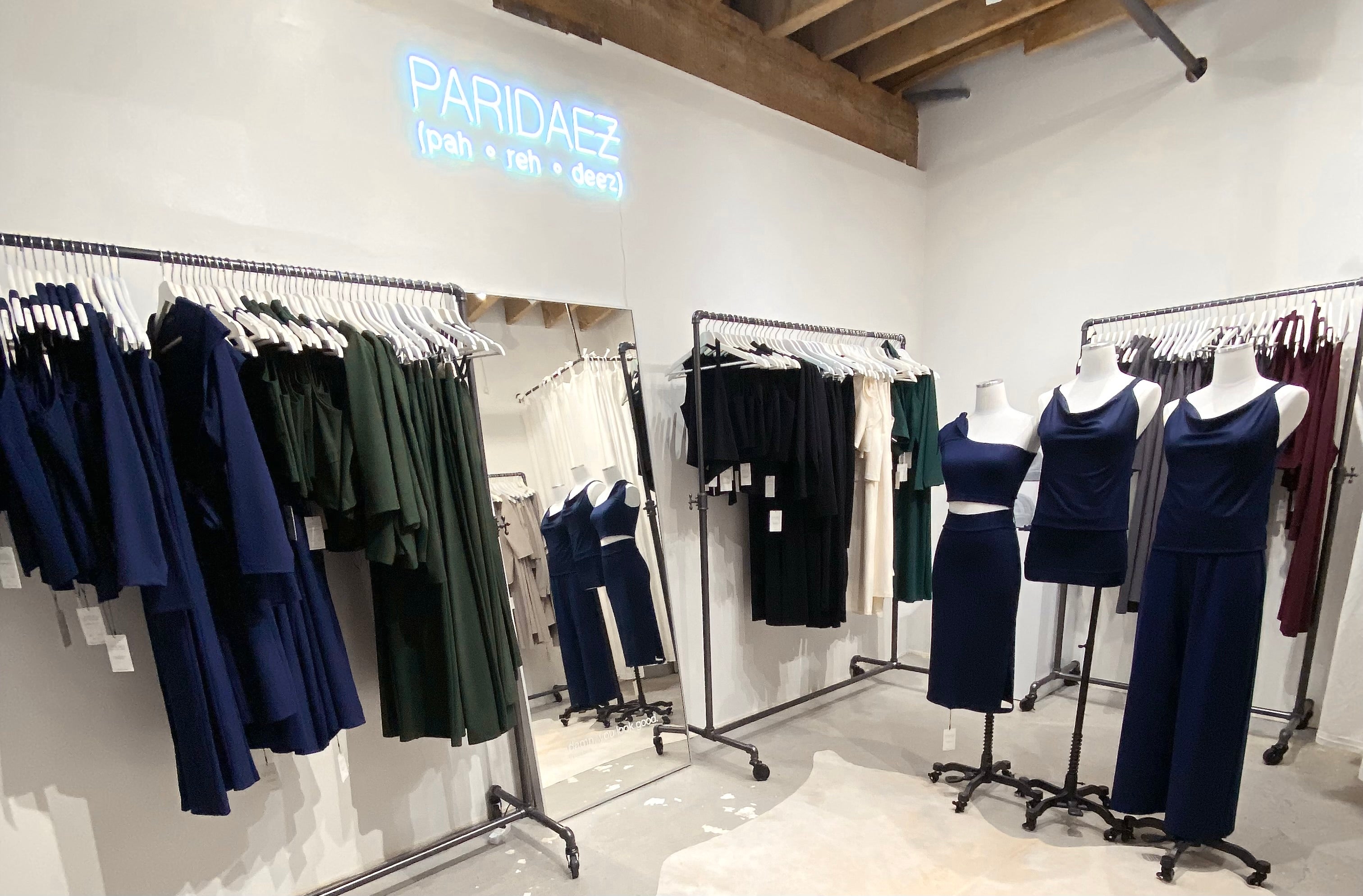 Paridaez Studio Showroom, Modular fashion retail store in South End Boston