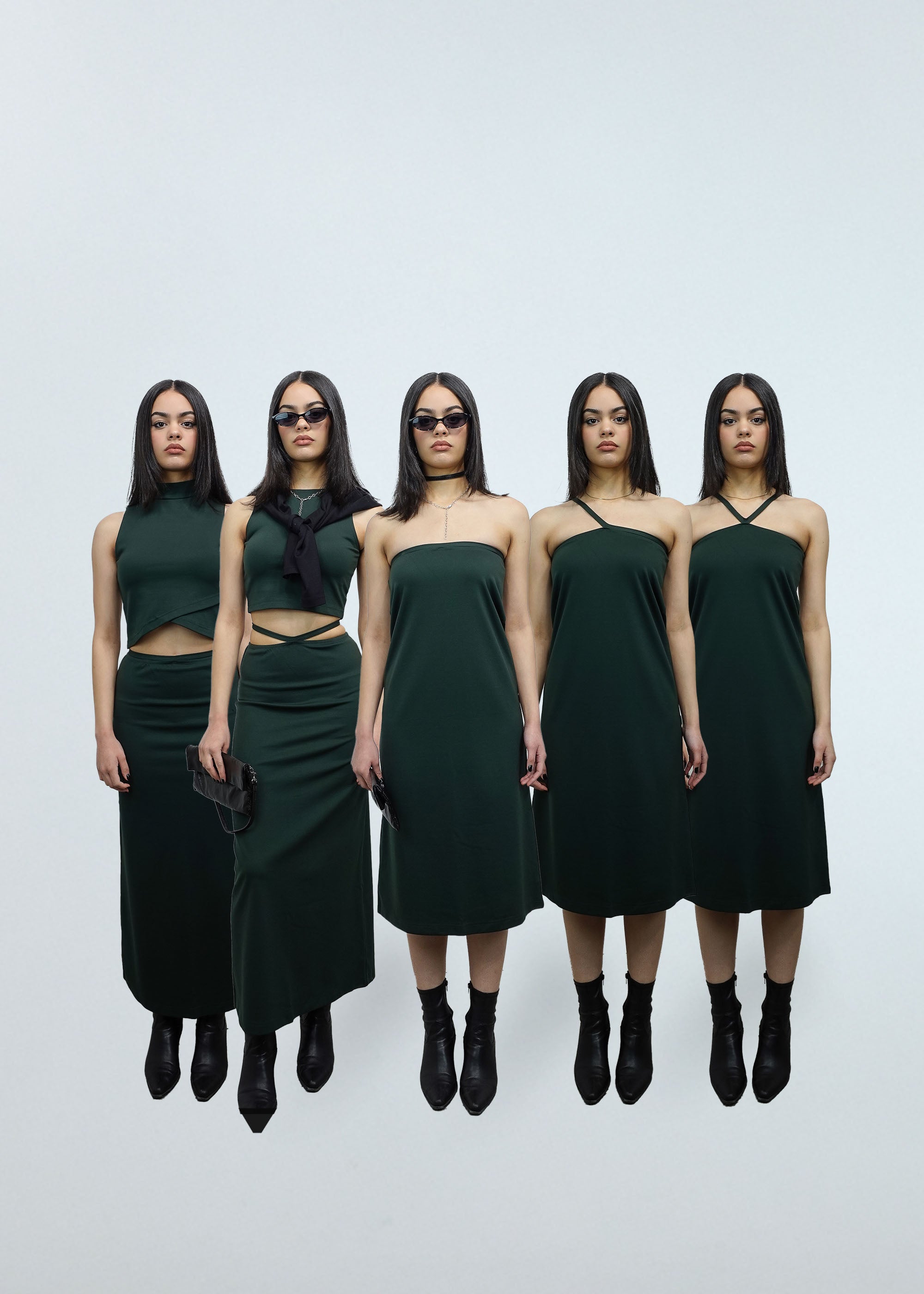 Sandpiper 5-in-1 Modular Dress & Skirt in Forest | PARIDAEZ
