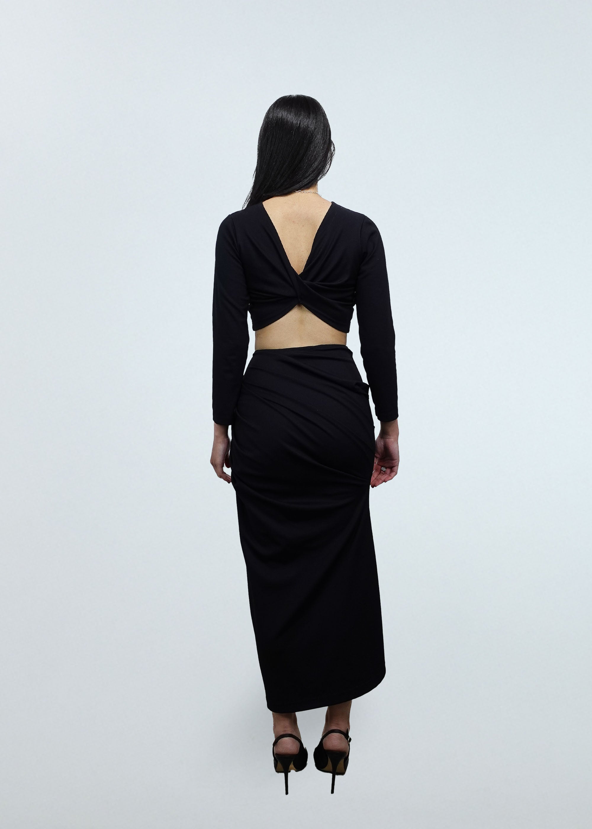 Twist Top Long Sleeve 2-in-1 in Black