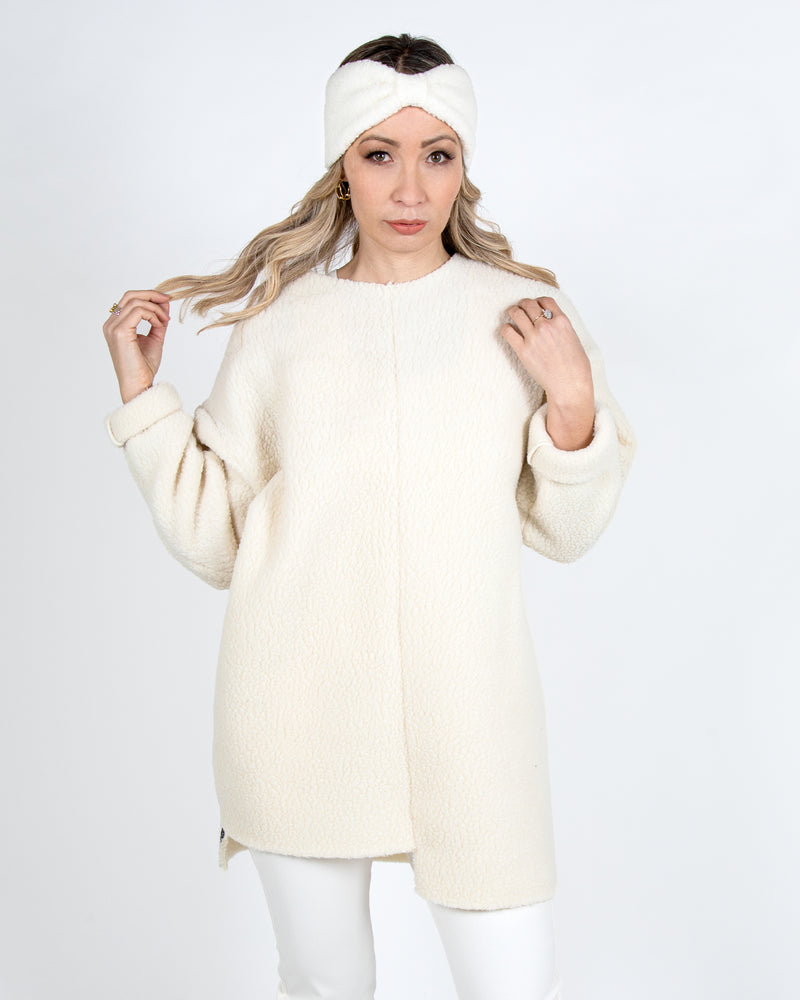 Shearling Puffin Unisex Top 2-in-1 in Ivory