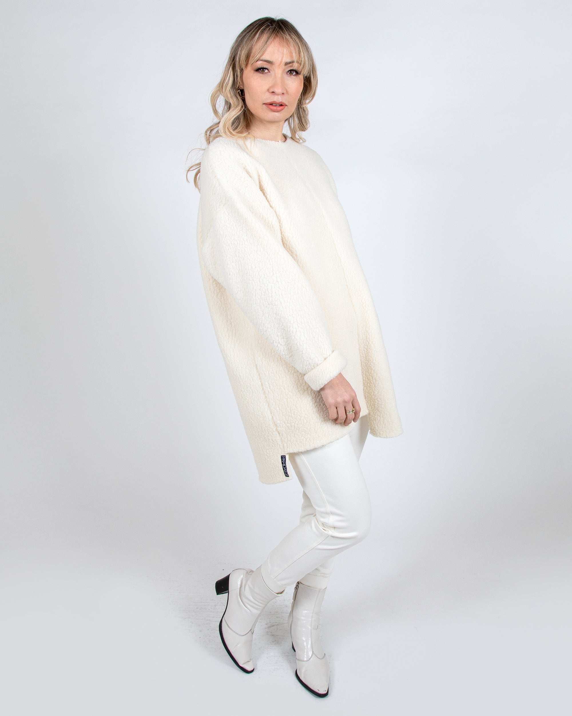 Puffin Unisex Top | Ivory Shearling Sweater | Long Shearling