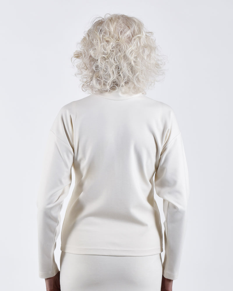Egret Top Long Sleeve 2-in-1 in Cream - PARIDAEZ 