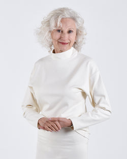 Egret Top Long Sleeve 2-in-1 in Cream - PARIDAEZ 