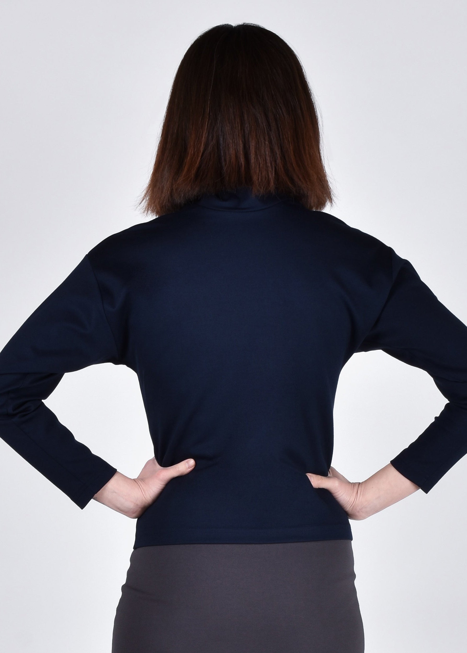 Egret Top Long Sleeve 2-in-1 in Navy - PARIDAEZ 