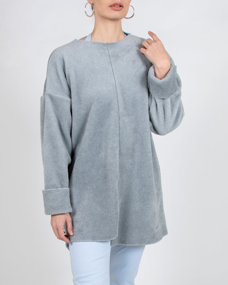 Fuzzy Puffin Unisex Top 2-in-1 in Grey