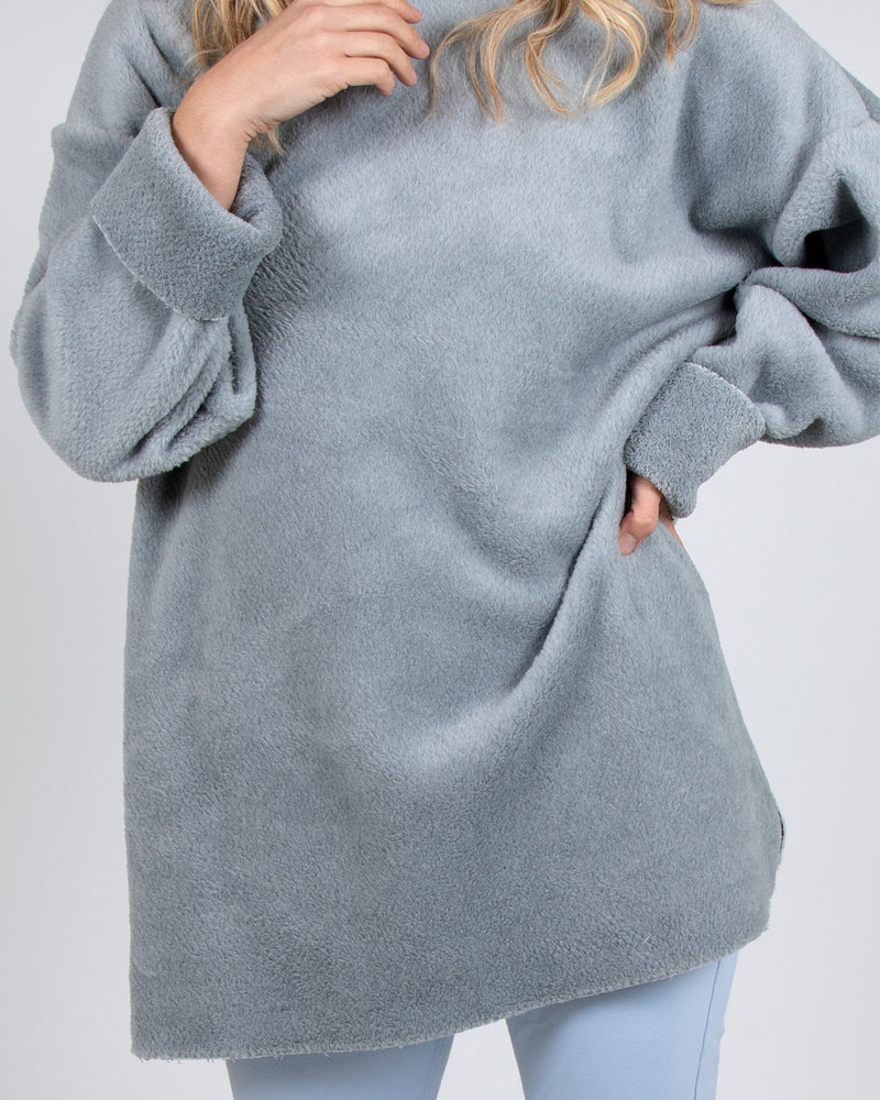 Fuzzy Puffin Unisex Top 2-in-1 in Grey
