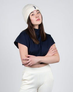 Egret Crop Cap Sleeve 2-in-1 in Navy