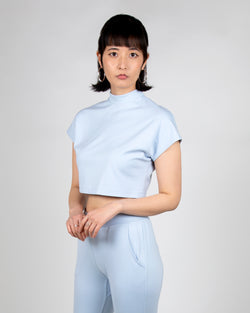 Egret Crop Cap Sleeve 2-in-1 in Baby Blue